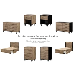 Twin Bed and Headboard Set - Arlen Weathered Oak