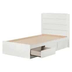 Twin Bed and Headboard Set - Arlen White Pine