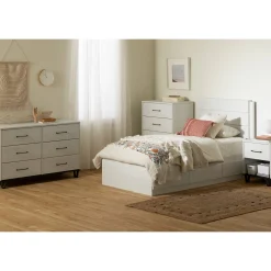 Twin Bed and Headboard Set - Arlen White Pine
