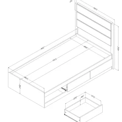 Twin Bed and Headboard Set - Arlen White Pine
