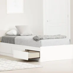 Twin Bed with 3 Drawers - Callesto Pure White