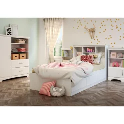 Twin Bed with 3 Drawers - Callesto Pure White