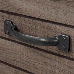 Twin Bookcase Headboard with Doors Ulysses - Fall Oak