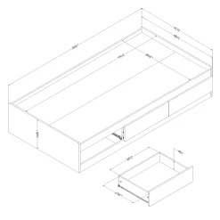 Twin Mates Bed - Hazen White Pine