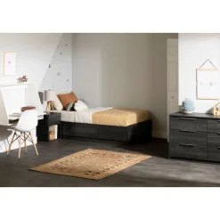 Twin Mates Bed with 3 Drawers - Hourra Gray Oak