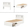 Twin Mates Bed With Bookcase Headboard Set - Reevo Pure White