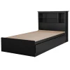 Twin Mates Bed With Bookcase Headboard Set - Vito Pure Black