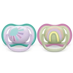 Ultra Air Pacifier 0-6m Lilac Sun/Green Rainbow 2-pack