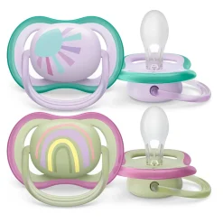 Ultra Air Pacifier 0-6m Lilac Sun/Green Rainbow 2-pack