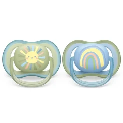 Ultra Air Pacifier 0-6m Smiling Sun / Blue Rainbow 2-pack