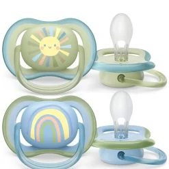 Ultra Air Pacifier 0-6m Smiling Sun / Blue Rainbow 2-pack