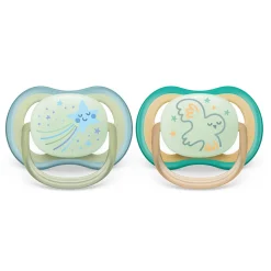 Ultra Air Pacifier Nighttime 0-6m Smiling Star/Owl 2-pack