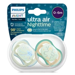 Ultra Air Pacifier Nighttime 0-6m Smiling Star/Owl 2-pack