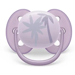 Ultra Soft Pacifier 0-6m Lychee Elephant / Lilac Palms 2-pack