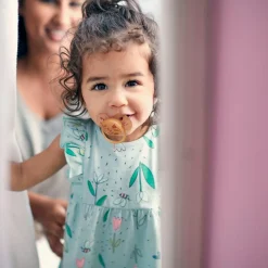 Ultra Soft Pacifier 6-18m Violet Puppy / Orange Leaves 2-pack