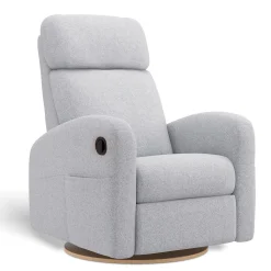 Upholstered Rocking Armchair Swivel, Glider, Recliner Hailey - Arlo Heather Silver