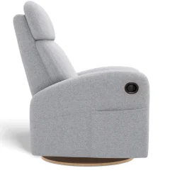 Upholstered Rocking Armchair Swivel, Glider, Recliner Hailey - Arlo Heather Silver