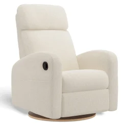 Upholstered Rocking Armchair Swivel, Glider, Recliner Hailey - Henequen Stain-resistant fabric
