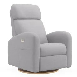 Upholstered Rocking Armchair Swivel, Glider, Recliner Hailey - Como Dove Grey Motorized Electric