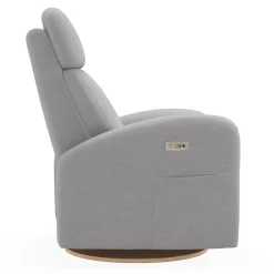 Upholstered Rocking Armchair Swivel, Glider, Recliner Hailey - Como Dove Grey Motorized Electric