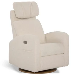 Upholstered Rocking Armchair Swivel, Glider, Recliner Hailey - Henequen Motorized Electric