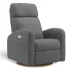 Upholstered Rocking Armchair Swivel, Glider, Recliner Hailey - Nexus Charcoal Motorized Electric