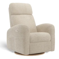 Upholstered Rocking Armchair Swivel, Glider, Recliner Hailey - Puppy Sand Motorized Electric