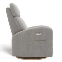 Upholstered Rocking Armchair Swivel, Glider, Recliner Hailey - Nubia Silver Motorized Electric