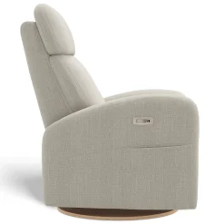 Upholstered Rocking Armchair Swivel, Glider, Recliner Hailey - Nubia Silver Motorized Electric