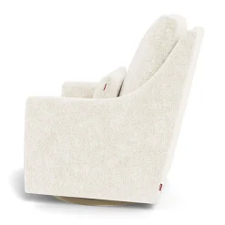 Vera Rocking and Swivel Chair - White Faux Sheepskin / Gold