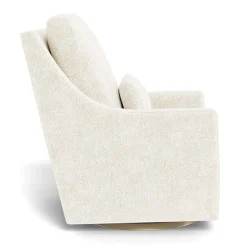 Vera Rocking and Swivel Chair - White Faux Sheepskin / Gold