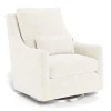 Vera Rocking and Swivel Chair - White Faux Sheepskin / Steel