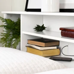 Vito Double Bookcase Headboard - Pure White