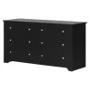Vito 6-Drawer Double Dresser - Pure Black