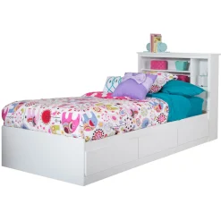 Vito Twin Bookcase Headboard - Pure White