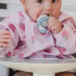 Waterproof Bib Long Sleeves - Strawberry