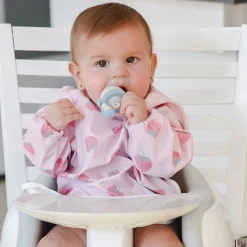 Waterproof Bib Long Sleeves - Strawberry