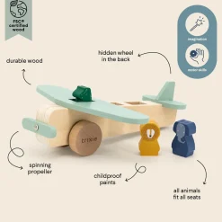 Wooden Animal Airplane