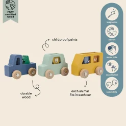 Wooden Animal Car Set