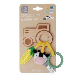 Wooden Rattle - Farm