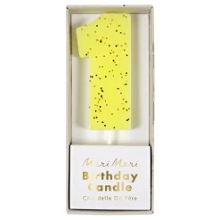 Yellow Number 1 Candle