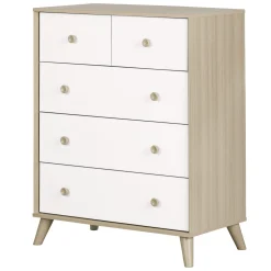 Yodi 5-Drawer Chest - Soft Elm and Pure White