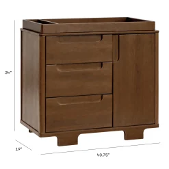 Yuzu 3-Drawer Changer Dresser - Natural Walnut