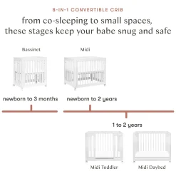 Yuzu 8-in-1 Convertible Crib - White