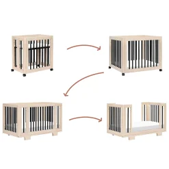 Yuzu 8-in-1 Convertible Crib - Washed Natural / Black