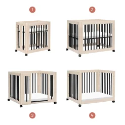 Yuzu 8-in-1 Convertible Crib - Washed Natural / Black