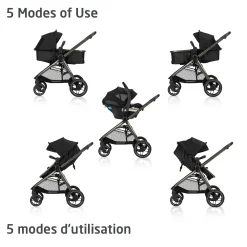 Zelia Luxe 5-in-1 Modular Travel System - New Hope Black